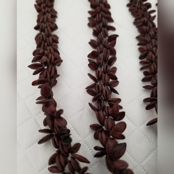 Vintage Hawaiian Koa Seed Necklace Artisan Crafted Hand Beaded 21 Inch - Picture 4 of 4